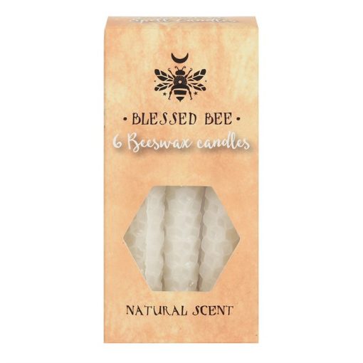 Set of 6 White Beeswax Spell Candles - Image 2