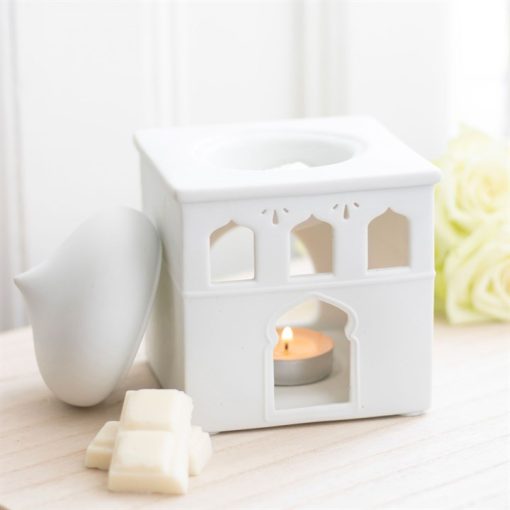 Off White Mosque Oil Burner and Incense Cone Holder - Image 6