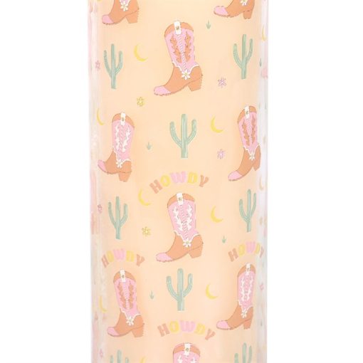 Howdy Cowboy Boot Print Floral Tube Candle - Image 4