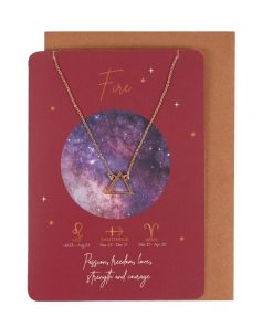 Fire Element Zodiac Necklace Card