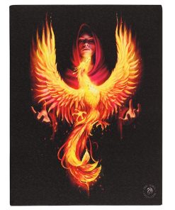 19x25cm Phoenix Rising Canvas Plaque By Anne Stokes