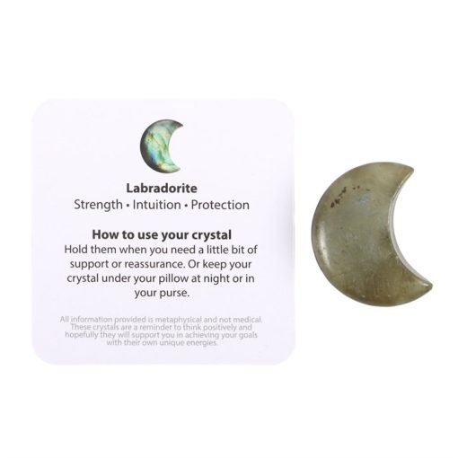 Love You to the Moon Labradorite Crystal Moon in a Bag - Image 2