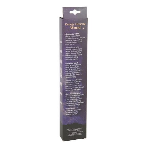Energy Clearing Aura Quartz Crystal Wand with Pouch - Image 3