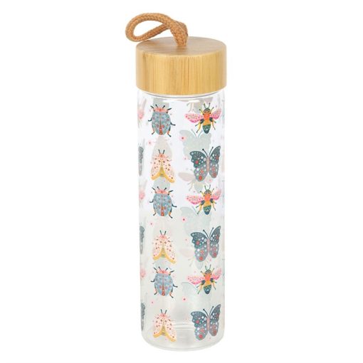 Floral Bug Print Glass Water Bottle - Image 4