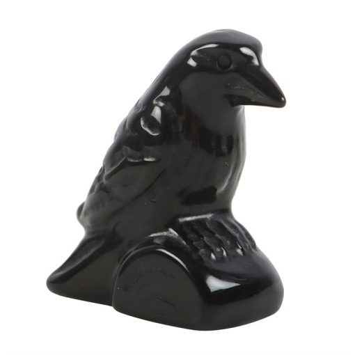 Black Obsidian Raven Ornament in a Bag - Image 3