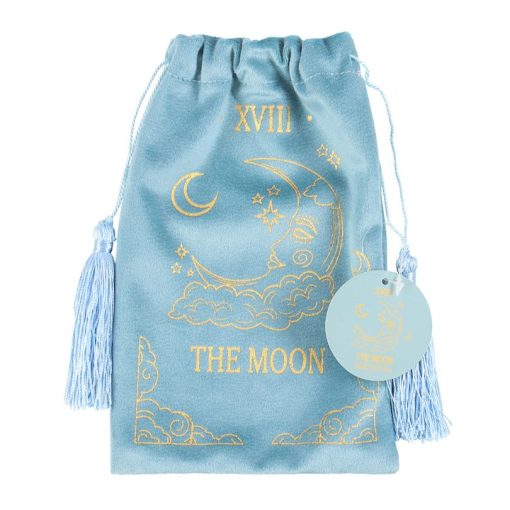 The Moon Vintage Tarot Velvet Drawstring Bag - Image 2
