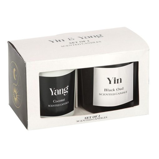 Set of 2 Yin Yang Black Oud and Coconut Candles - Image 2